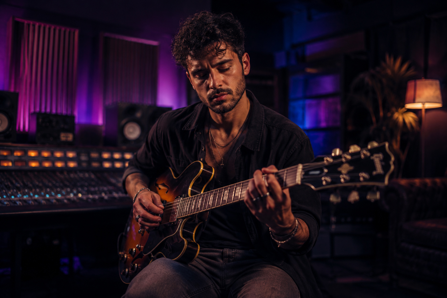 Artist in a music studio